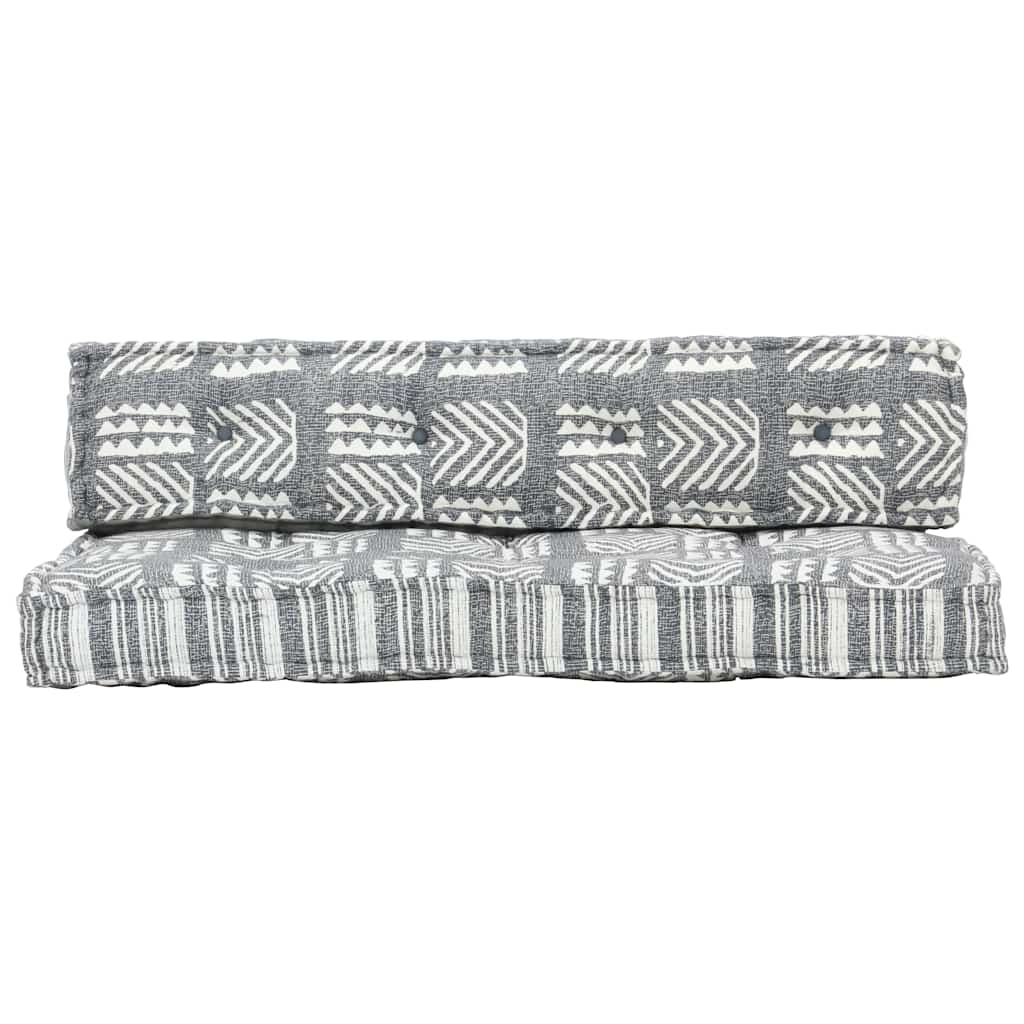Vidaxl bankkussen pallet stof patchwork grijs