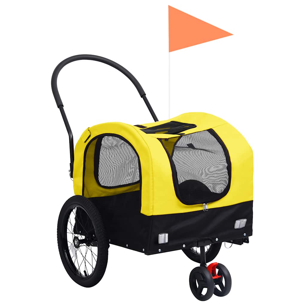 Vidaxl-Fahrradanhänger und Hundewagen 2-in-1 Gelb und Schwarz