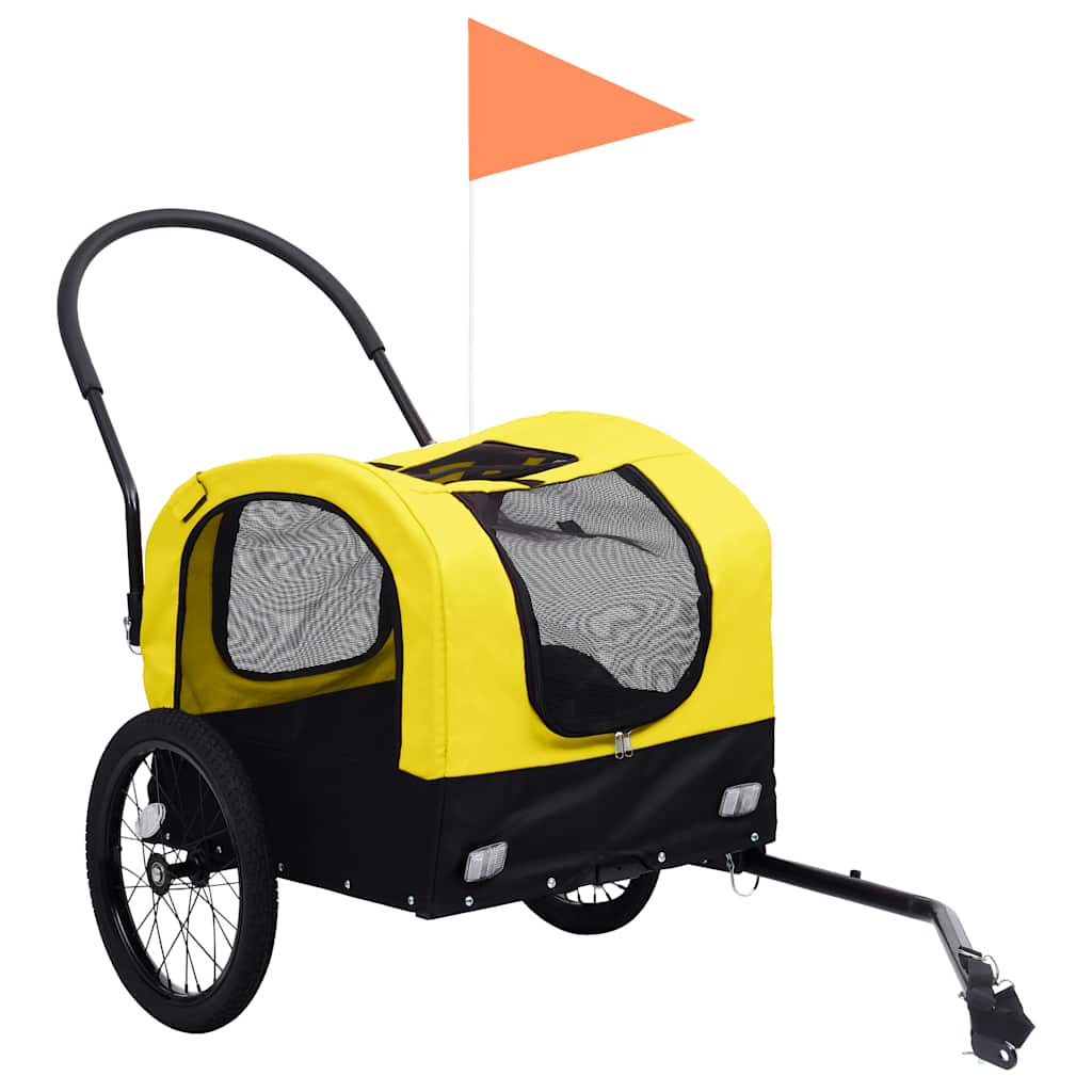 Vidaxl-Fahrradanhänger und Hundewagen 2-in-1 Gelb und Schwarz