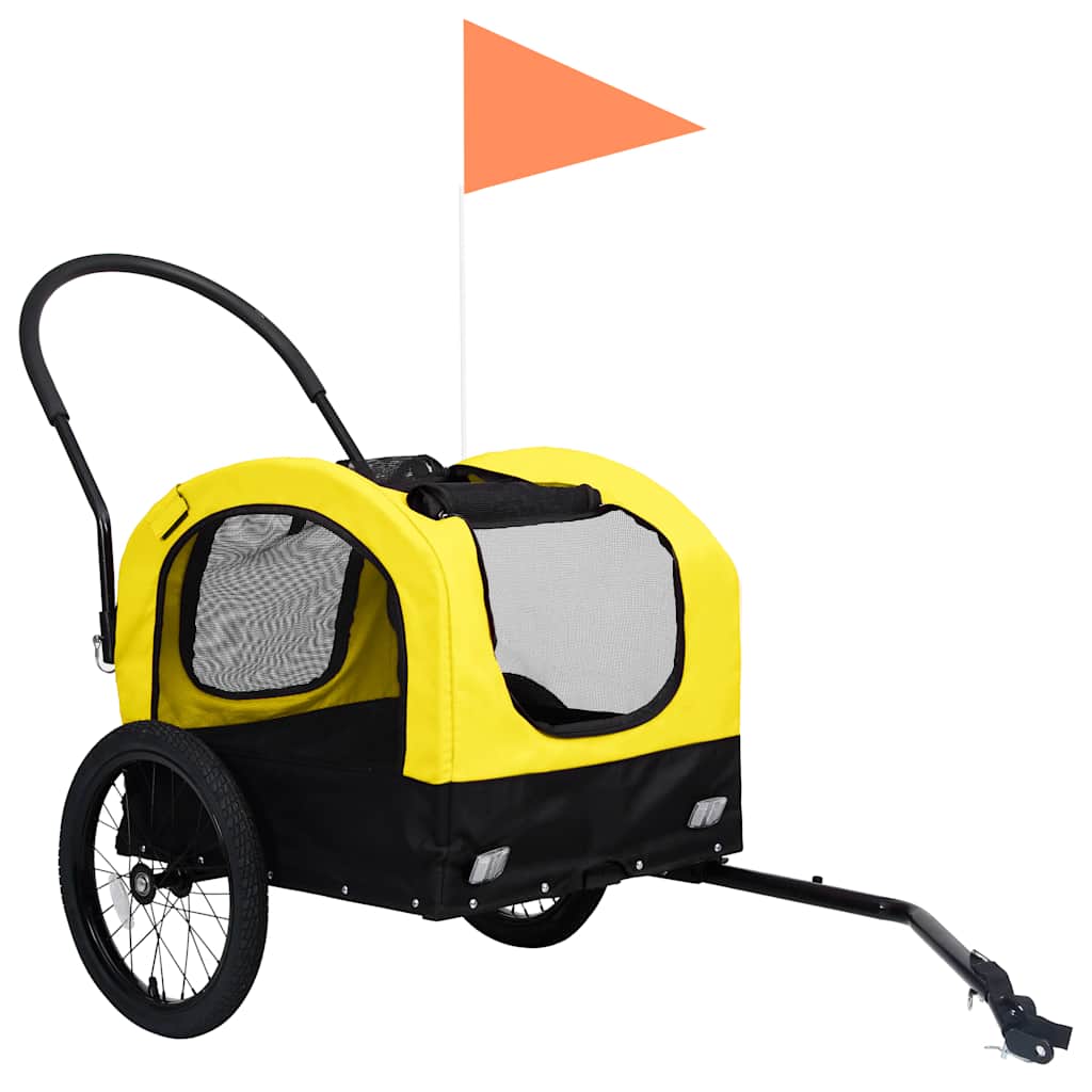 Vidaxl-Fahrradanhänger und Hundewagen 2-in-1 Gelb und Schwarz