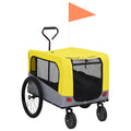 Vidaxl-Fahrradanhänger und Hundewagen 2-in-1 Gelb und Grau