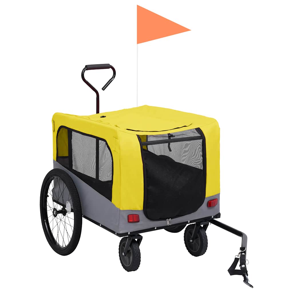 Vidaxl-Fahrradanhänger und Hundewagen 2-in-1 Gelb und Grau