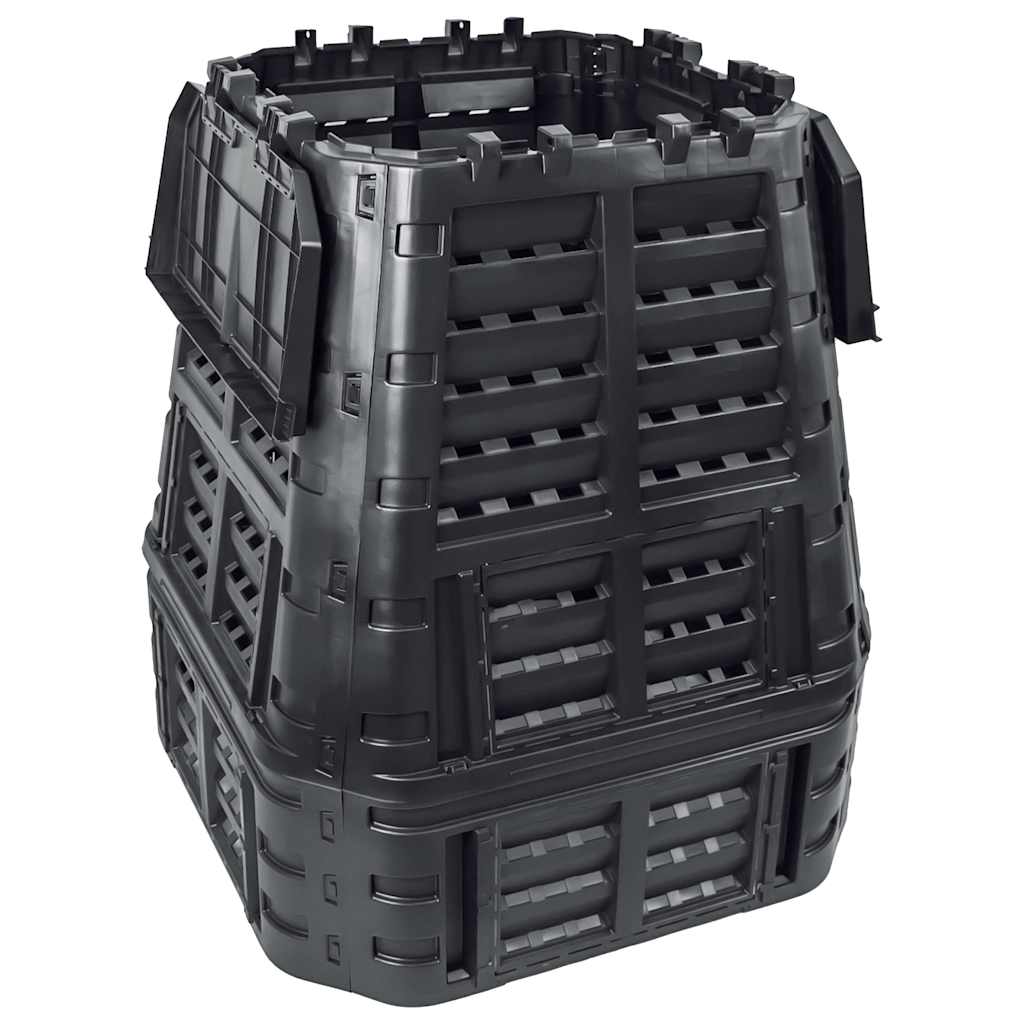 Vidaxxl -Kompostbehälter 740 L 93,3x93,3x113 cm Schwarz