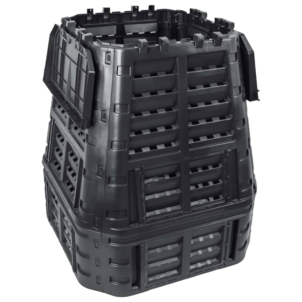 Vidaxxl -Kompostbehälter 740 L 93,3x93,3x113 cm Schwarz