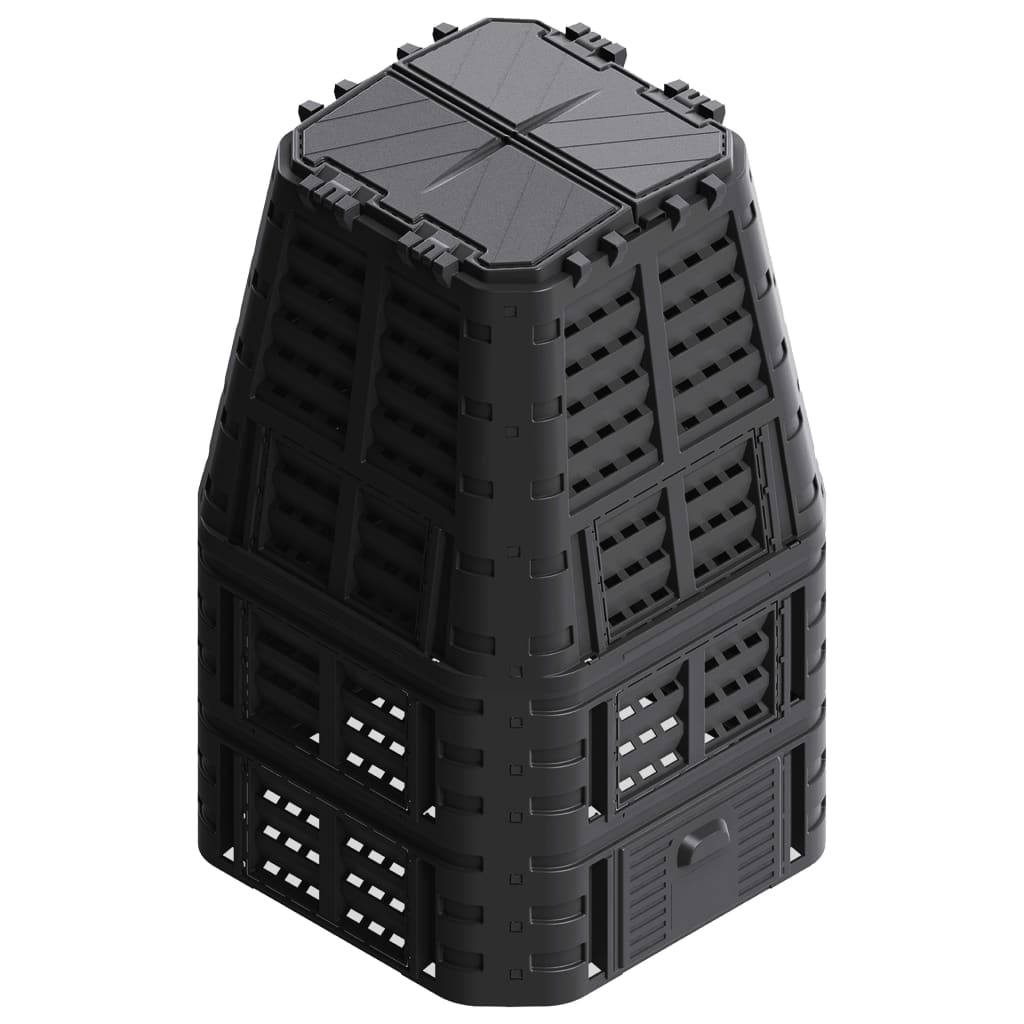 VIDAXL -Kompost -Behälter 1000 L 93,3x93,3x146 cm Schwarz