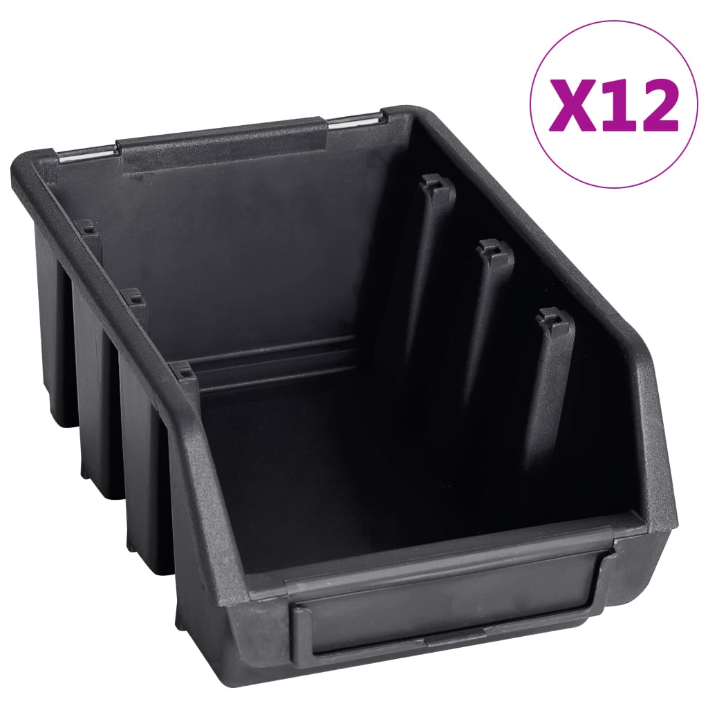 VidaXL 32-teiliges Aufbewahrungsbox-Set mit Wandpaneelen, Rot und Schwarz