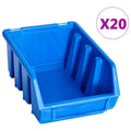 VidaXL Stapelboxen, 20 Stück, Kunststoff, blau