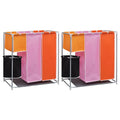 Vidaxl 3-delige wassorteerders 2 st met wasmand