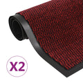 Vidaxl droogloopmatten 2 st rechthoekig getuft 60x90 cm rood