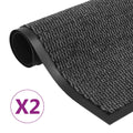 Vidaxl droogloopmatten 2 st rechthoekig getuft 80x120 cm antraciet