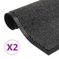 Vidaxl droogloopmatten 2 st rechthoekig getuft 90x150 cm antraciet
