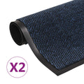 Vidaxl droogloopmatten 2 st rechthoekig getuft 90x150 cm blauw