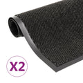 Vidaxl droogloopmatten 2 st rechthoekig getuft 120x180 cm zwart
