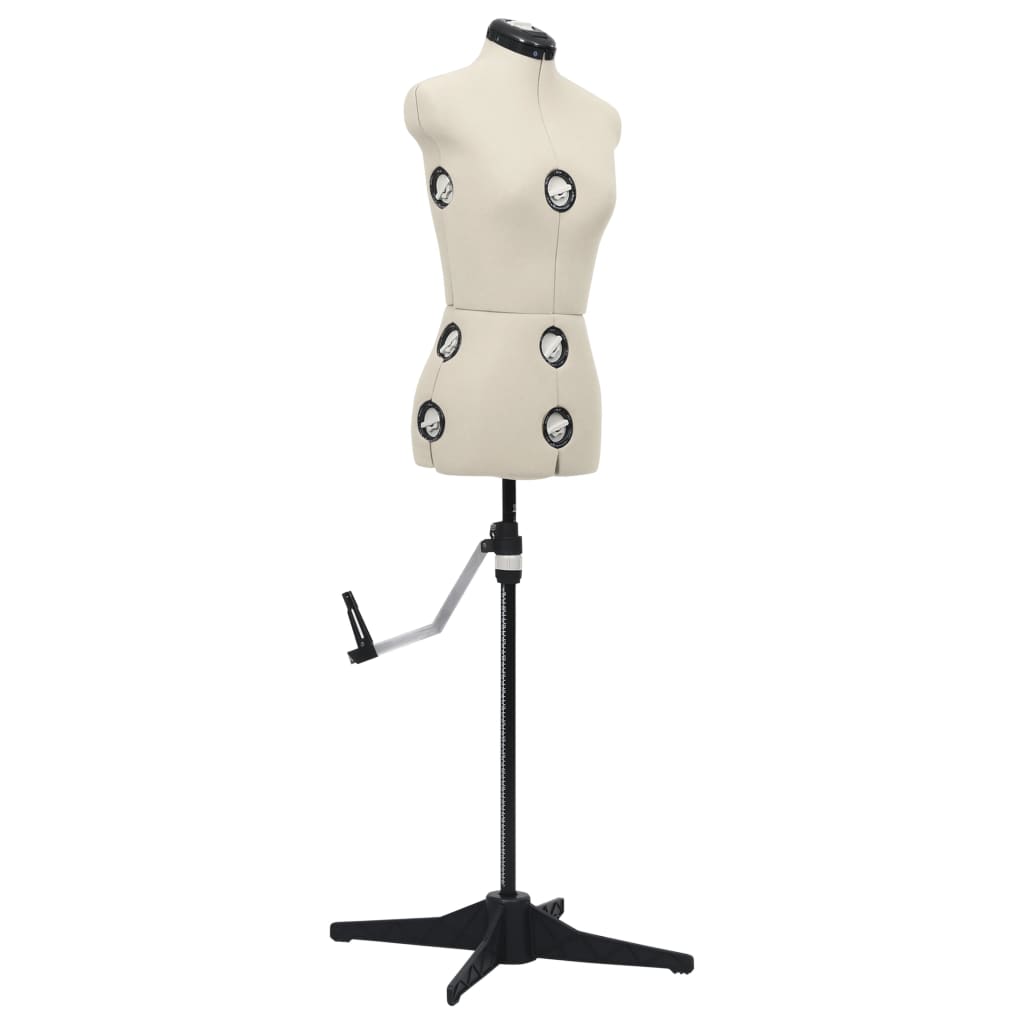 VidaXL Verstellbare Schaufensterpuppe für Damen, Größe 33-40, Farbe S, Creme