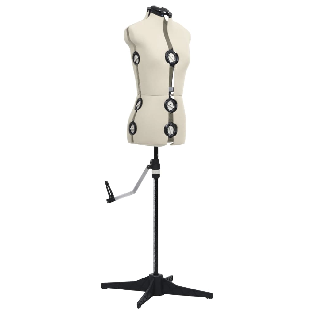 VidaXL Verstellbare Schaufensterpuppe für Damen, Größe 33-40, Farbe S, Creme