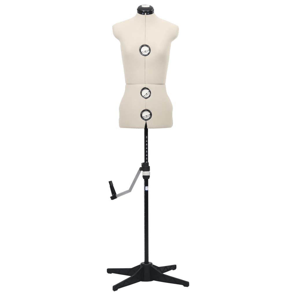 VidaXL Verstellbare Schaufensterpuppe für Damen, Größe 33-40, Farbe S, Creme