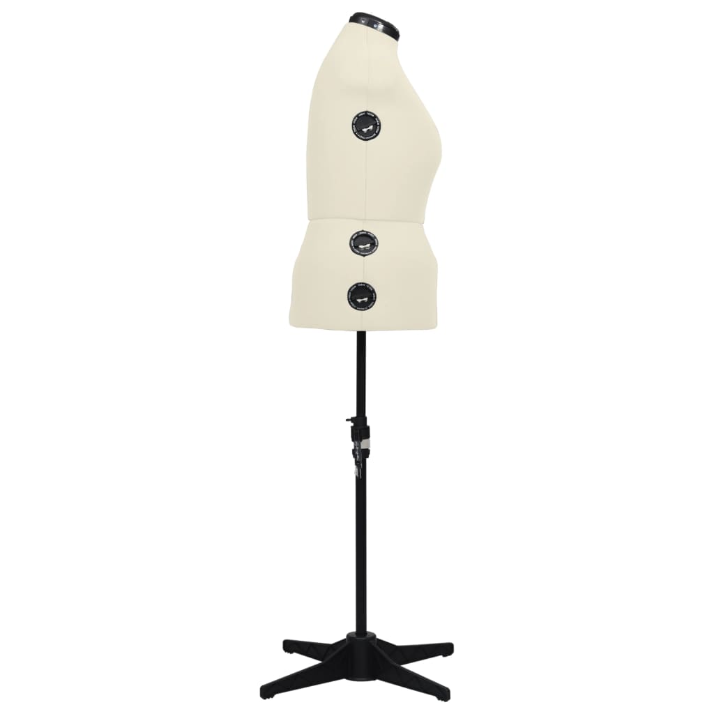 VidaXL Verstellbare Schaufensterpuppe Frau Größe 44-50 L Creme Gefärbt