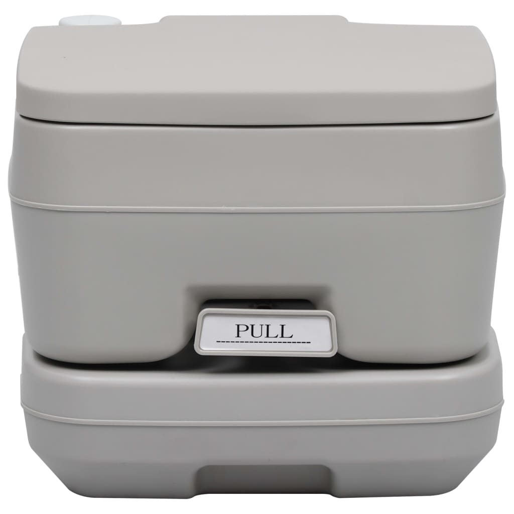 VidaXL Tragbare Campingtoilette 10+10 l Grau