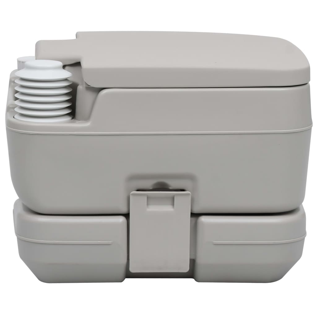 VidaXL Tragbare Campingtoilette 10+10 l Grau