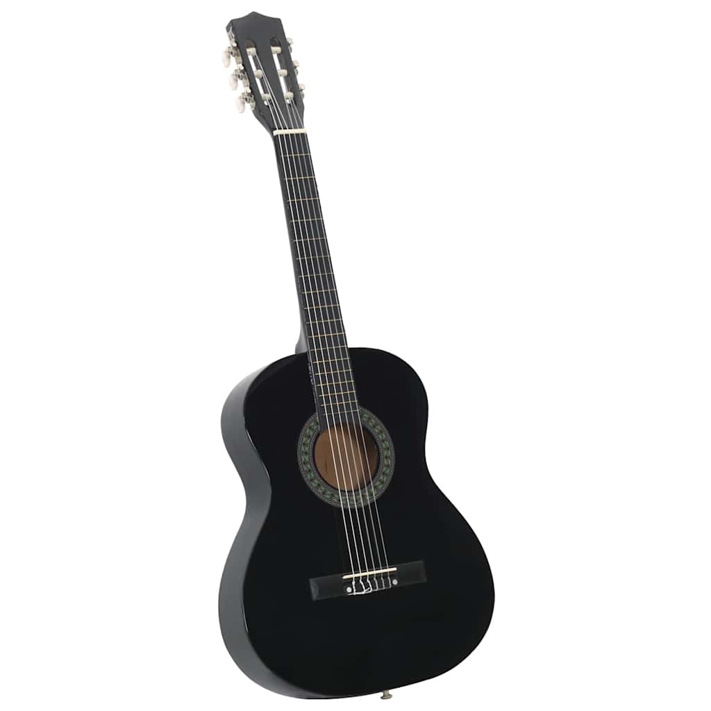 VidaXL 8-teiliges klassisches Gitarrenset für Anfänger (3, 4, 36) Schwarz