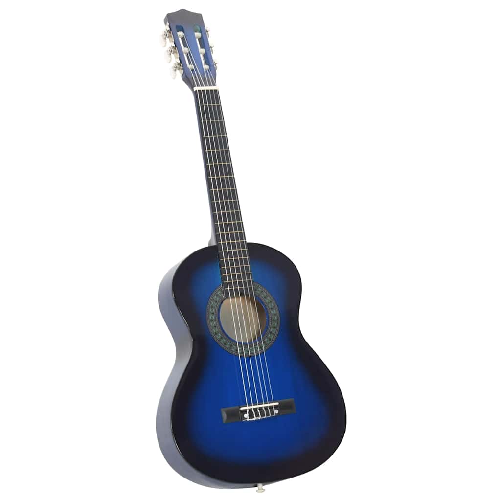 VidaXL 8-teiliges klassisches Gitarrenset für Anfänger 1 2 34 Blau