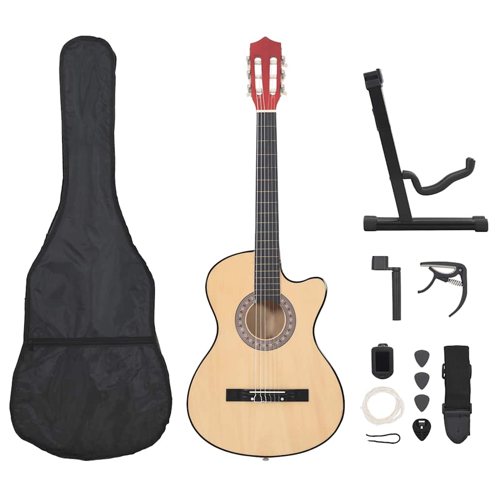VidaXL 12-teiliges Gitarrenset mit Cutaway, 6 Saiten, Western-Akustikgitarre, 38
