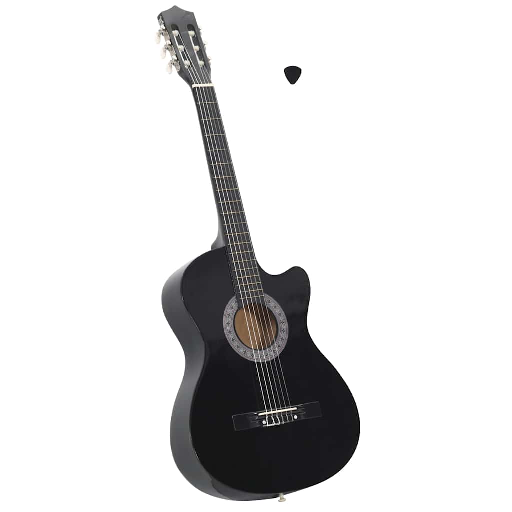 VidaXL Cutaway-Gitarre mit 6 Saiten, Western-Klassik, 38 Zoll, Schwarz