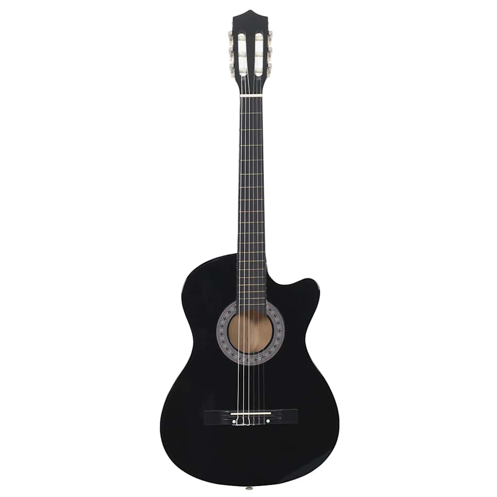VidaXL Cutaway-Gitarre mit 6 Saiten, Western-Klassik, 38 Zoll, Schwarz