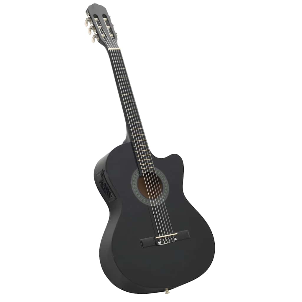 VidaXL 12-teiliges Gitarrenset mit Equalizer und 6 Saiten, Western Black