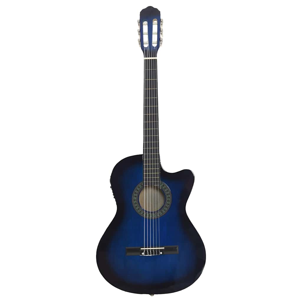 Vidaxl gitaar cutaway met equalizer 6 snaren western klassiek blauw