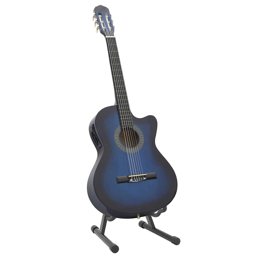 Vidaxl 12-delige gitaarset met equalizer en 6 snaren western blauw