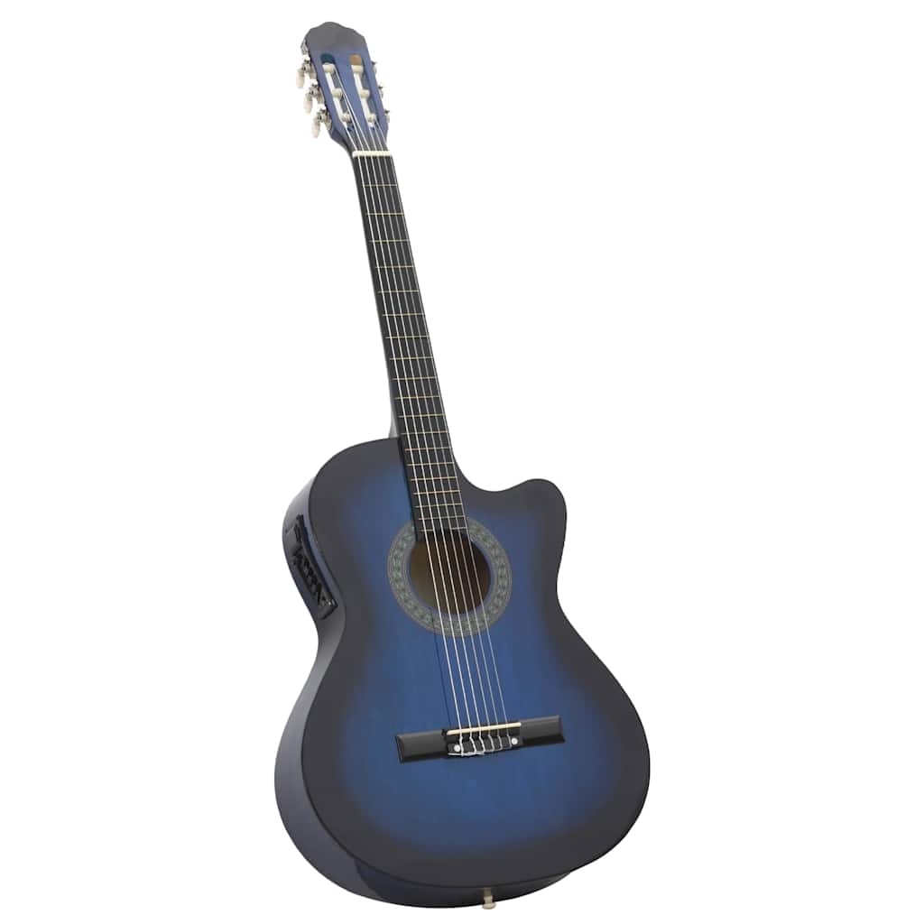 VidaXL 12-teiliges Gitarrenset mit Equalizer und 6 Saiten, Westernblau