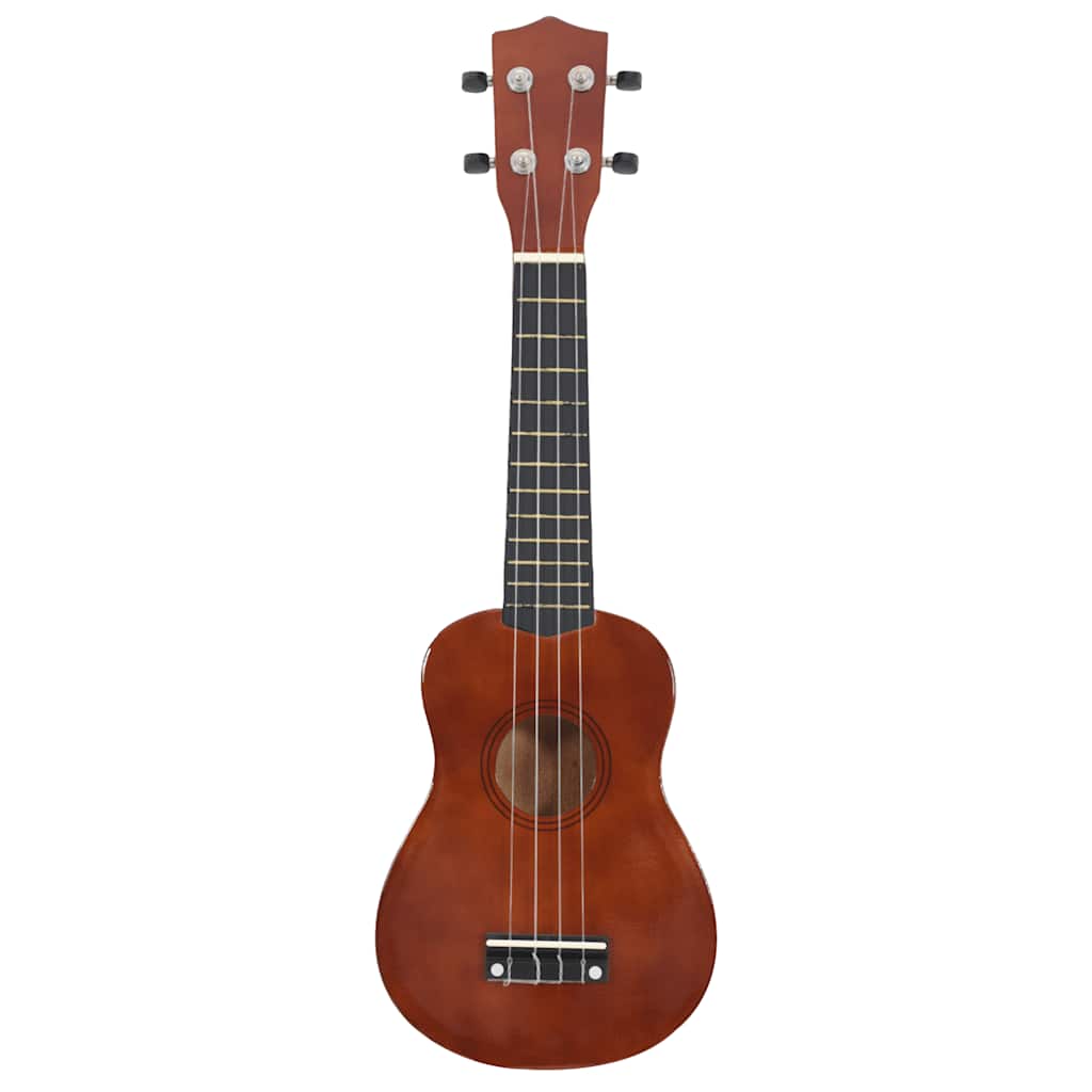 Vidaxl ukuleleset met tas voor kinderen sopraan 21'' donkerhoutkleurig