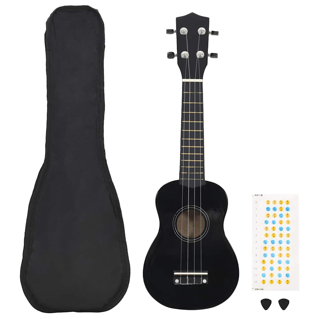 Vidaxl ukuleleset met tas voor kinderen sopraan 23'' zwart