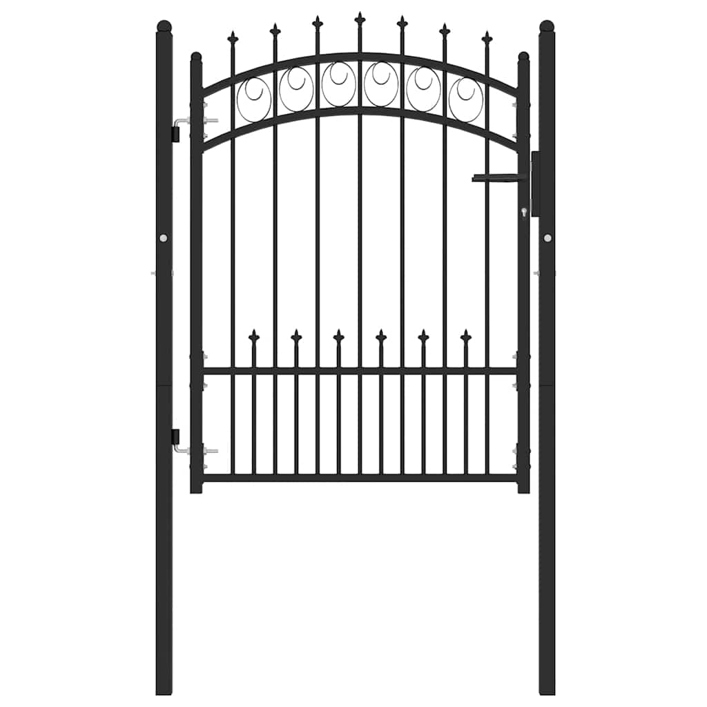 Vidaxl poort met speerpunten 100x125 cm staal zwart