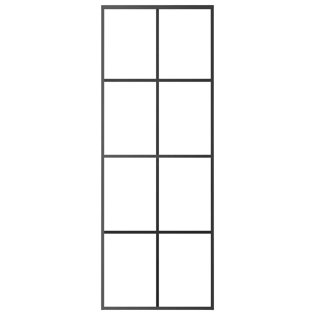 Vidaxl schuifdeur 76x205 cm aluminium en esg-glas zwart