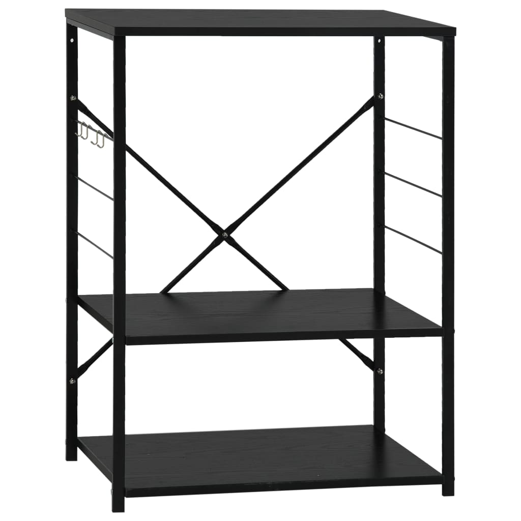 Vidaxl Microwellenschrank 60x39,6x79,5 cm verarbeitetes Holz schwarz