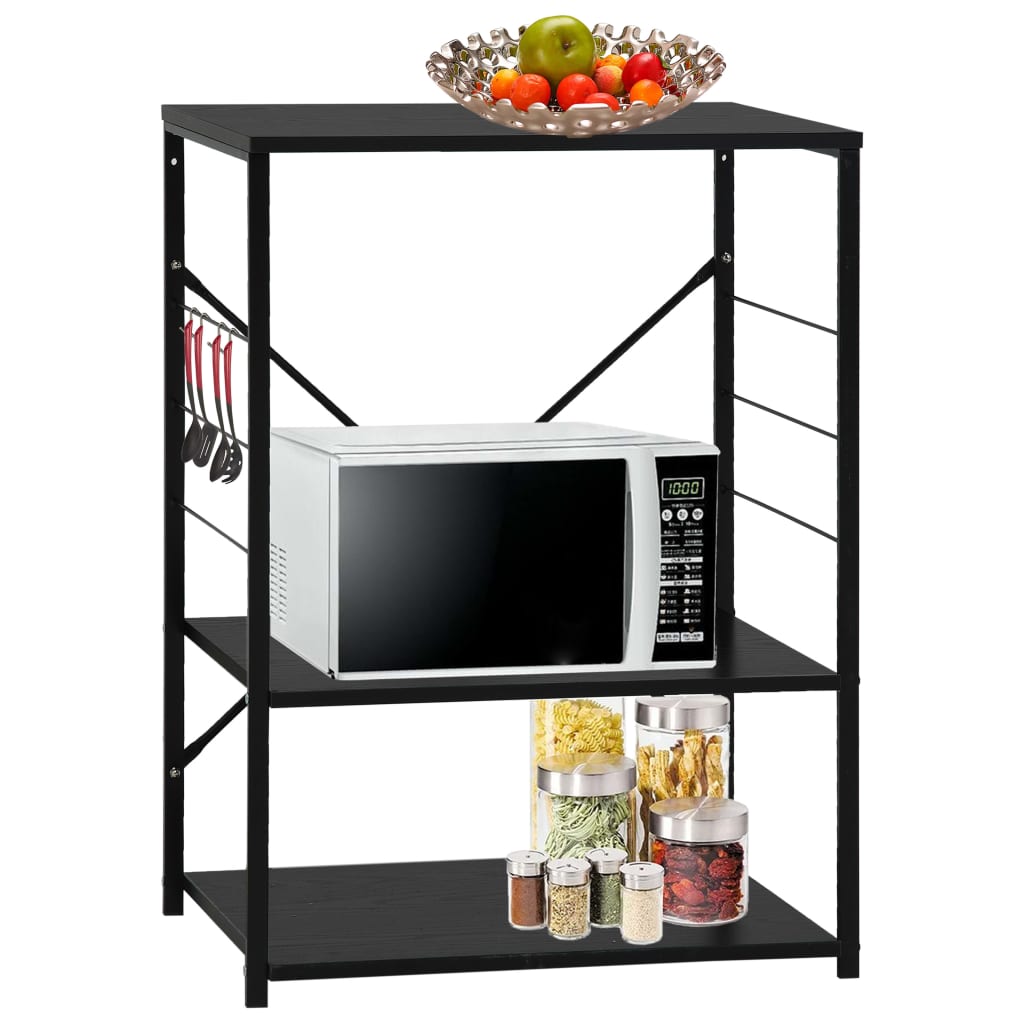 Vidaxl Microwellenschrank 60x39,6x79,5 cm verarbeitetes Holz schwarz
