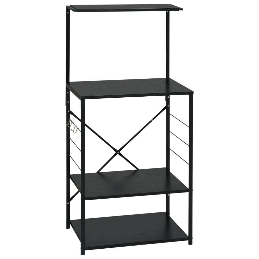 VidaXL Mikrowellenschrank 60x39,6x123 cm, Ausführung Holz schwarz