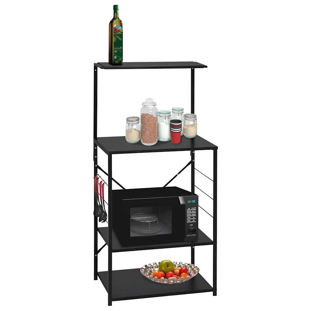 VidaXL Mikrowellenschrank 60x39,6x123 cm, Ausführung Holz schwarz