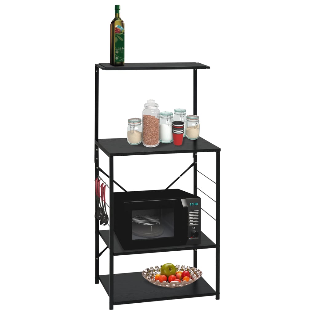 VidaXL Mikrowellenschrank 60x39,6x123 cm, Ausführung Holz schwarz