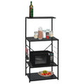 VidaXL Mikrowellenschrank 60x39,6x123 cm, Ausführung Holz schwarz