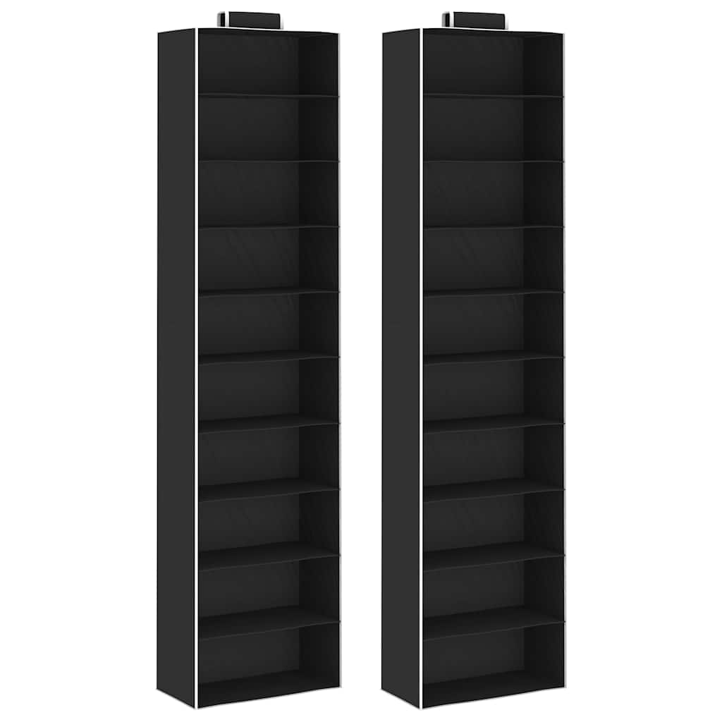 VidaXL Hängende Kleiderorganizer, 2 Stück mit 10 Ablagen, Stoff