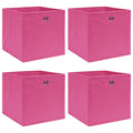 VidaXL Aufbewahrungsboxen, 4 Stück, 32 x 32 x 32 cm, Stoff, rosa