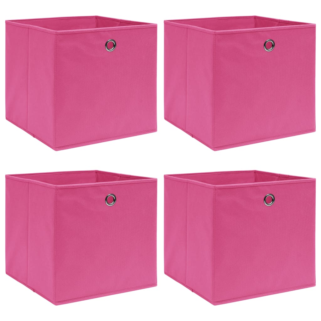 VidaXL Aufbewahrungsboxen, 4 Stück, 32 x 32 x 32 cm, Stoff, rosa