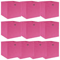 VIDAXL - Aufbewahrungsboxen, 10 Stück, 32 x 32 x 32 cm, Stoff, rosa
