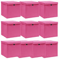 VIDAXL -Speicherboxen mit Deckel 10 Stück 32x32x32 cm Stoff rosa
