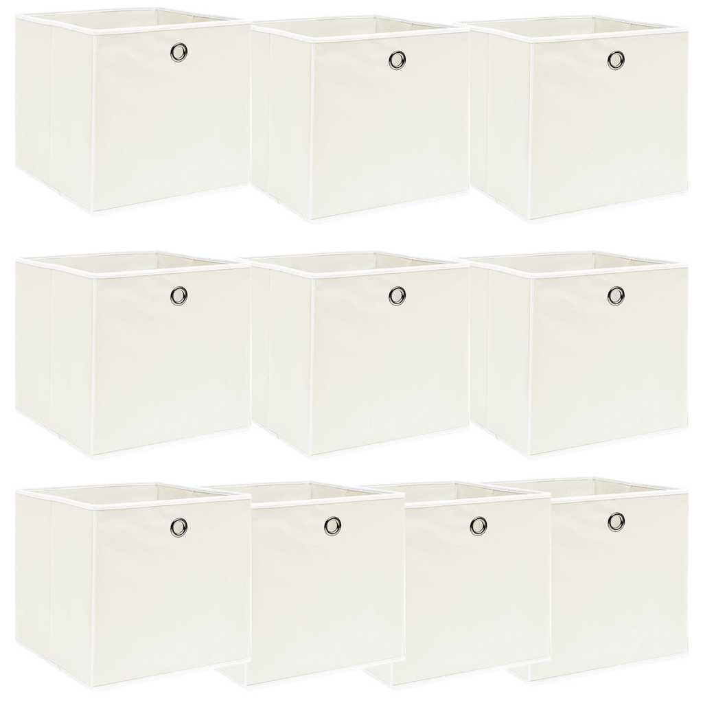 Vidaxl opbergboxen 10 st 32x32x32 cm stof wit