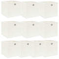 Vidaxl opbergboxen 10 st 32x32x32 cm stof wit