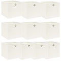 VIDAXL -Speicherboxen 10 Stück 32x32x32 cm Stoff weiß